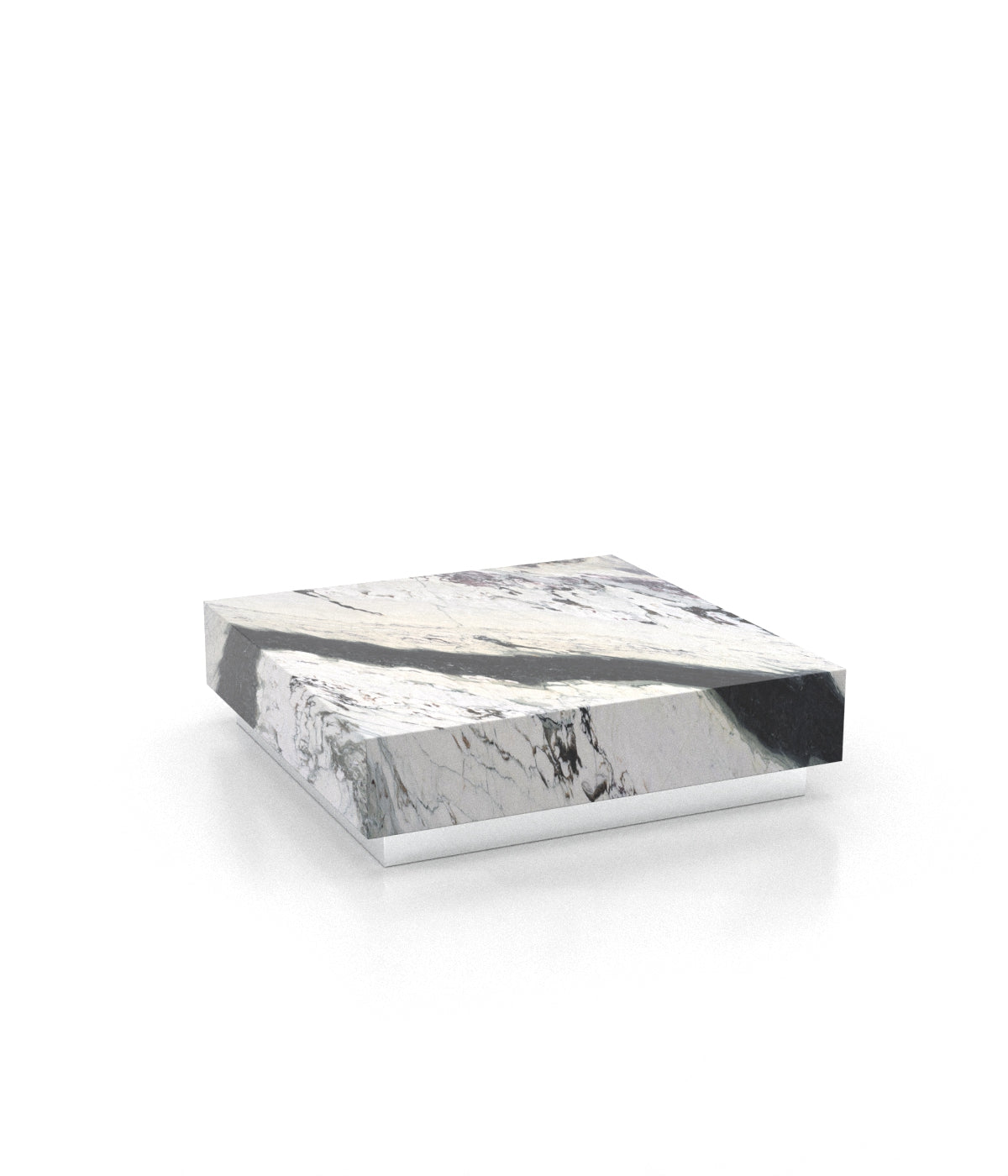 Square Marble Stone Plinth Modern Coffee Table