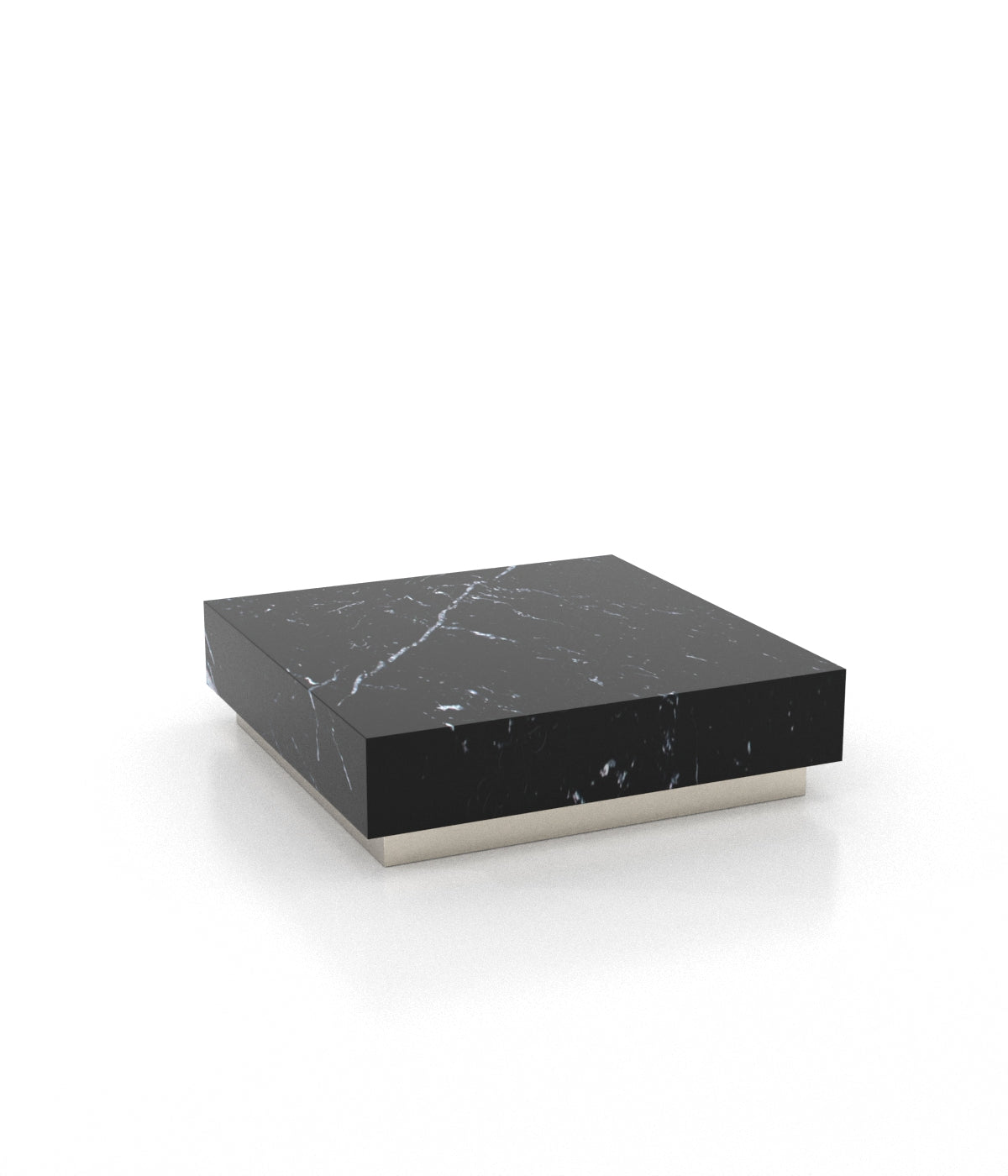 Square Marble Stone Plinth Modern Coffee Table