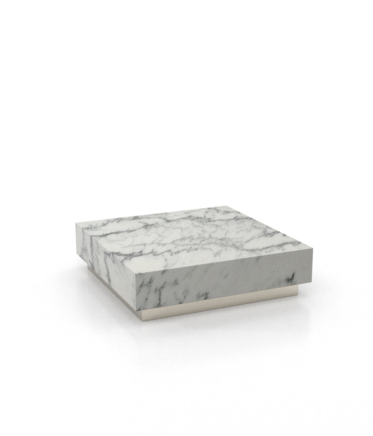Square Marble Stone Plinth Modern Coffee Table