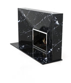 Black Nero Marquina Marble Alexander Fireplace - Side Angle | Stonegems
