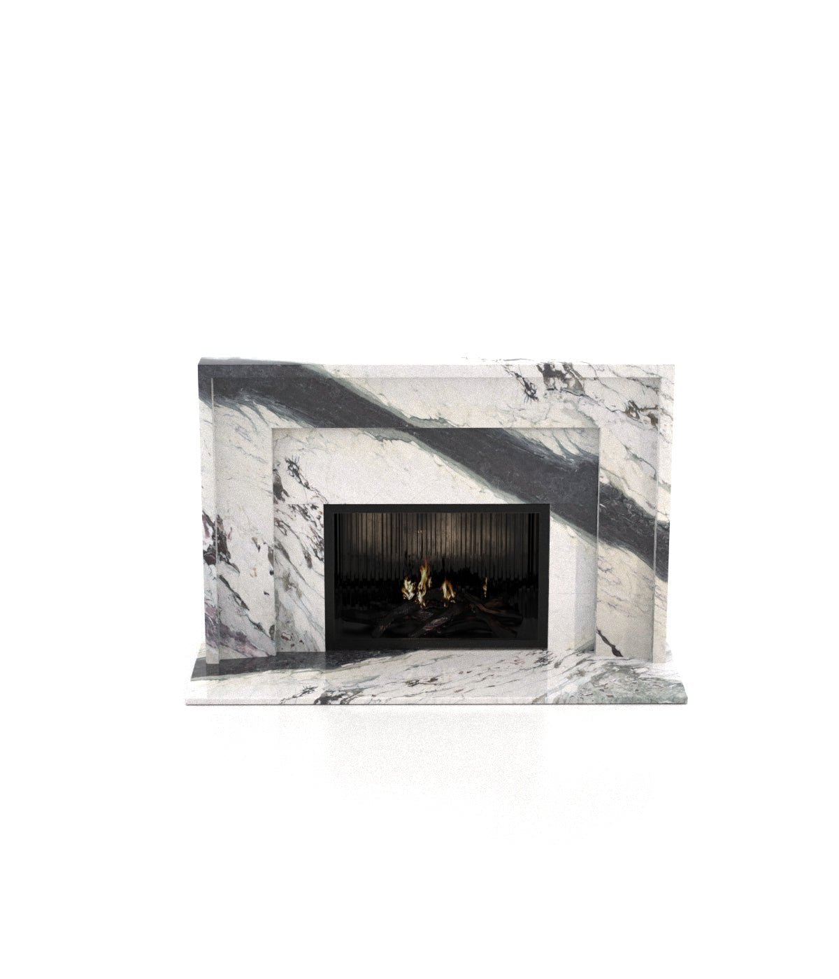 Andromeda Tiered Marble Surround Stone Fireplace