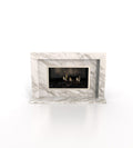 White Marble Anubis Fireplace - Straight Front View | Stonegems