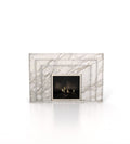 White Marble Aristotle Fireplace - Front View | Stonegems