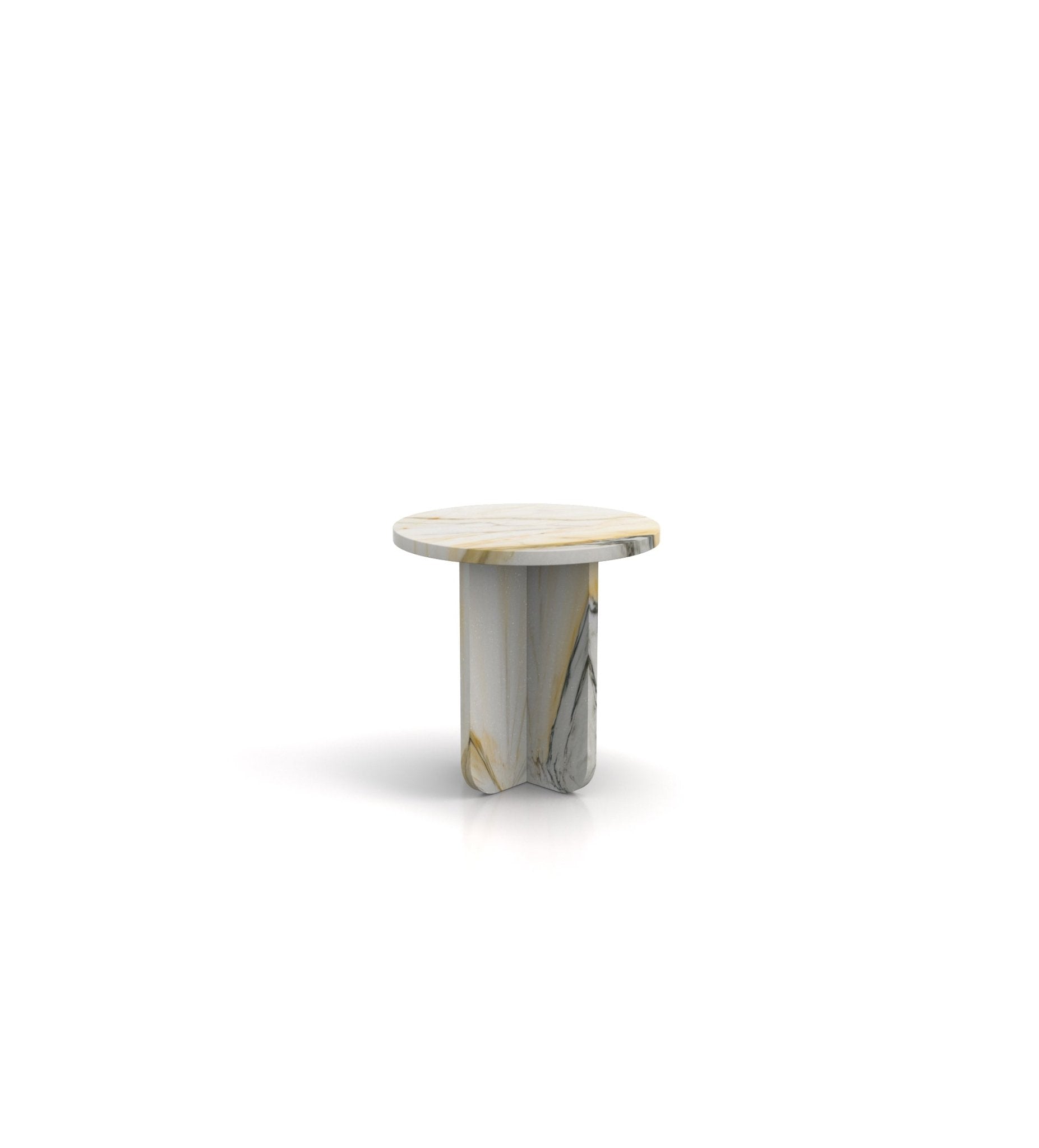 Calacatta Gold Marble Calypso Side Table - Front View | Stonegems
