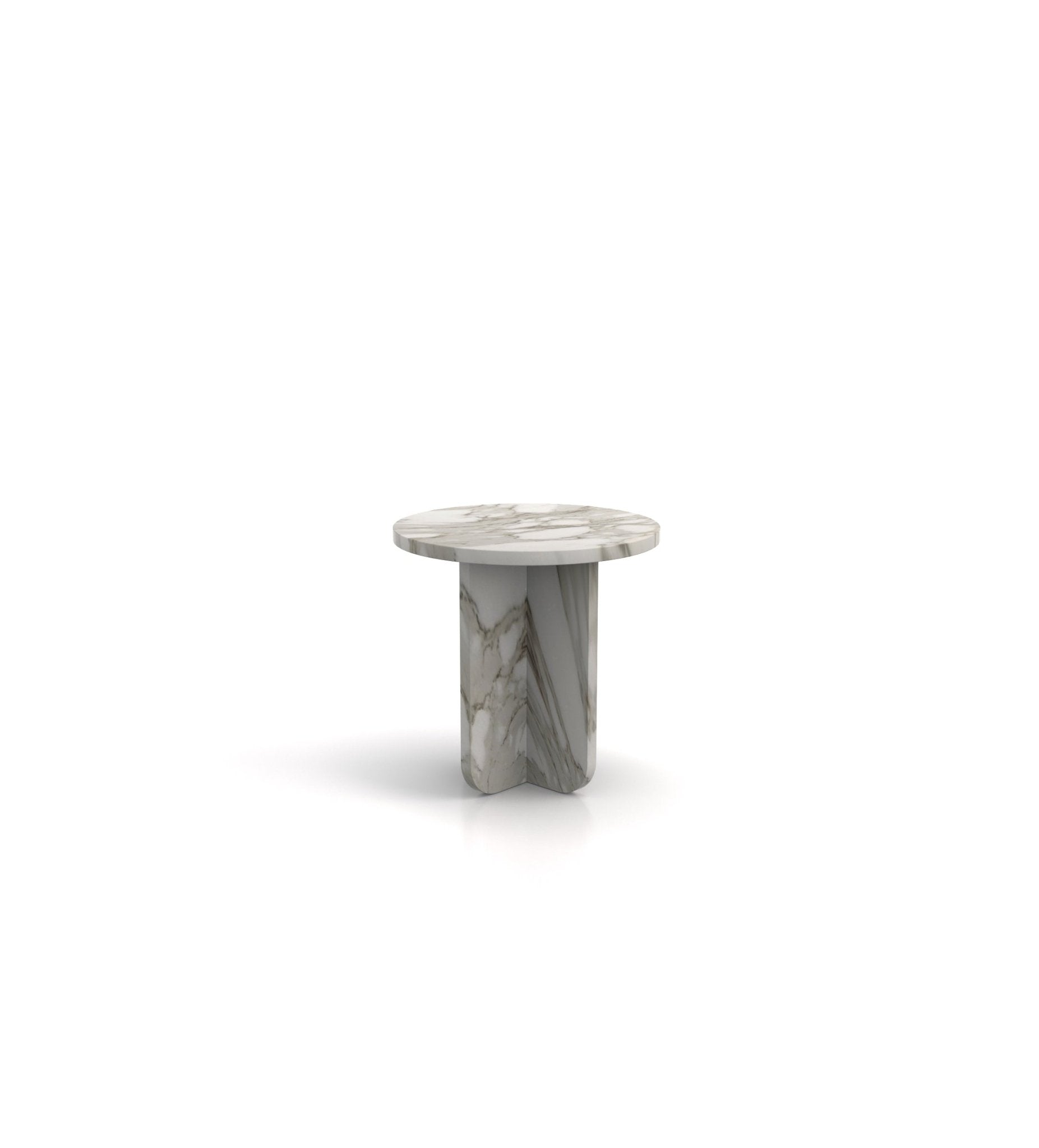 Arabescato Marble Calypso Side Table - Front View | Stonegems