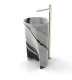 Black White Marble Capri Washbasin - Three Quarter View | Stonegems