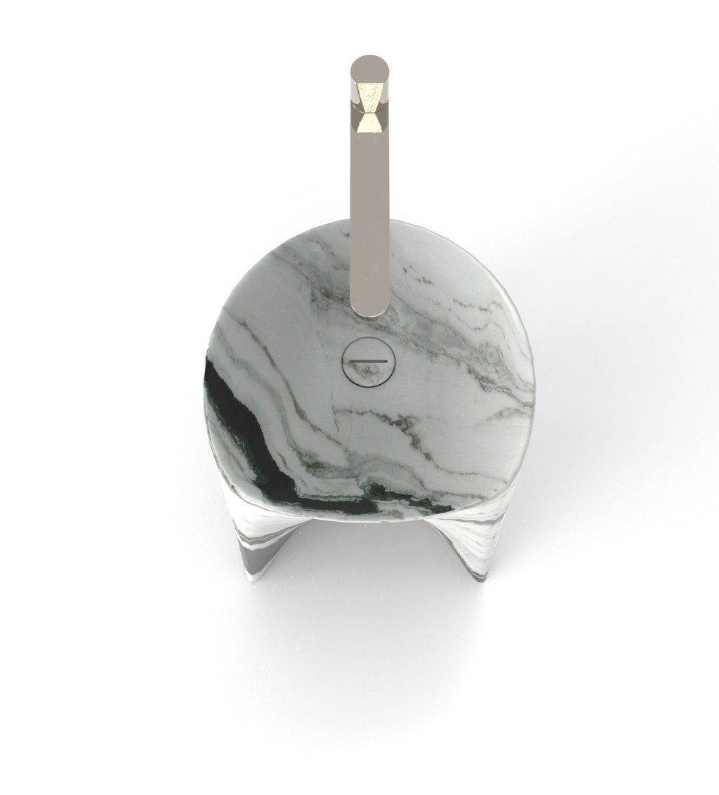 Black White Marble Capri Washbasin - Top View Detail | Stonegems
