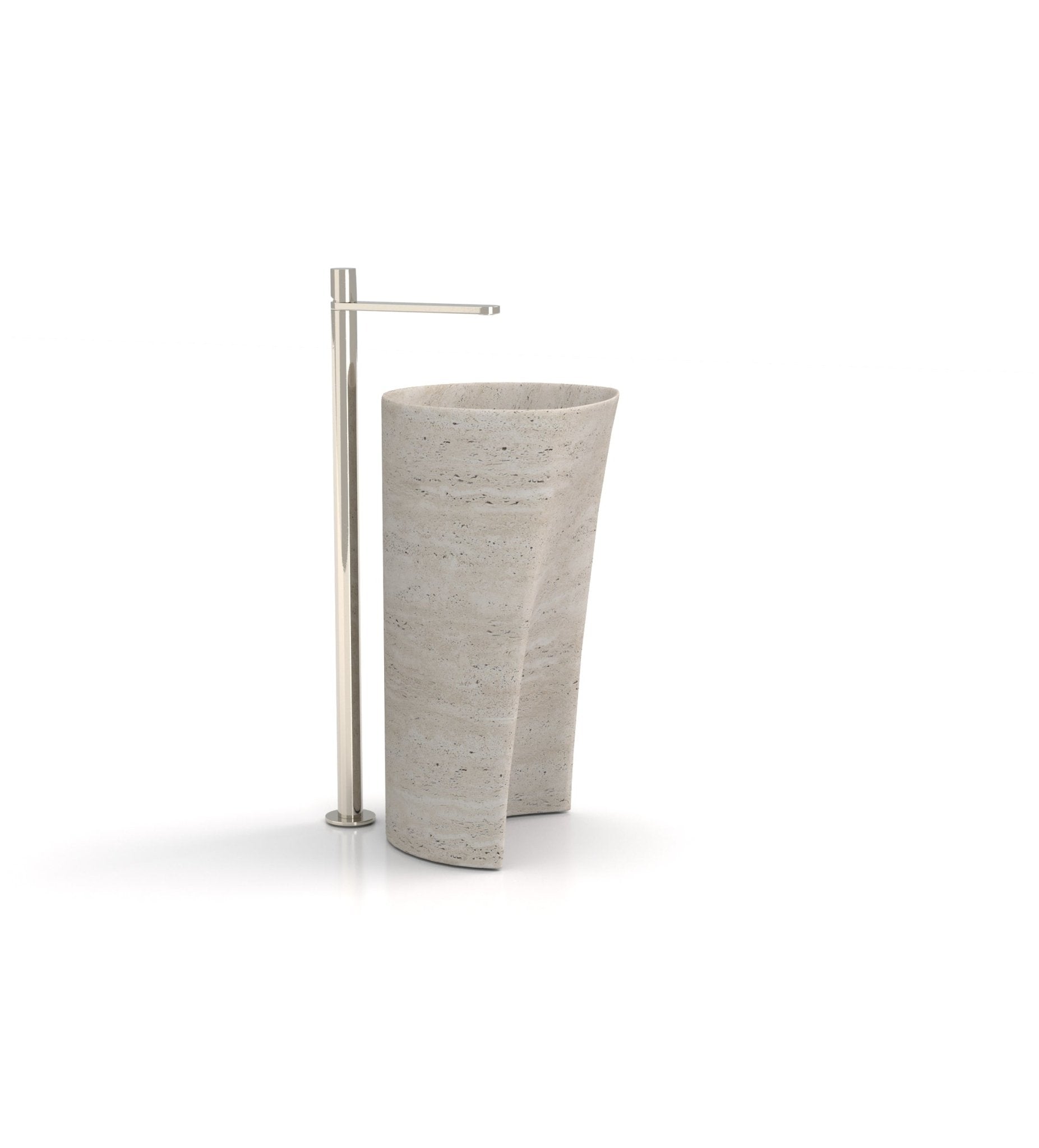 Beige Travertine Marble Capri Washbasin - Front View | Stonegems