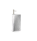 White Carrara Marble Capri Washbasin - Side View | Stonegems