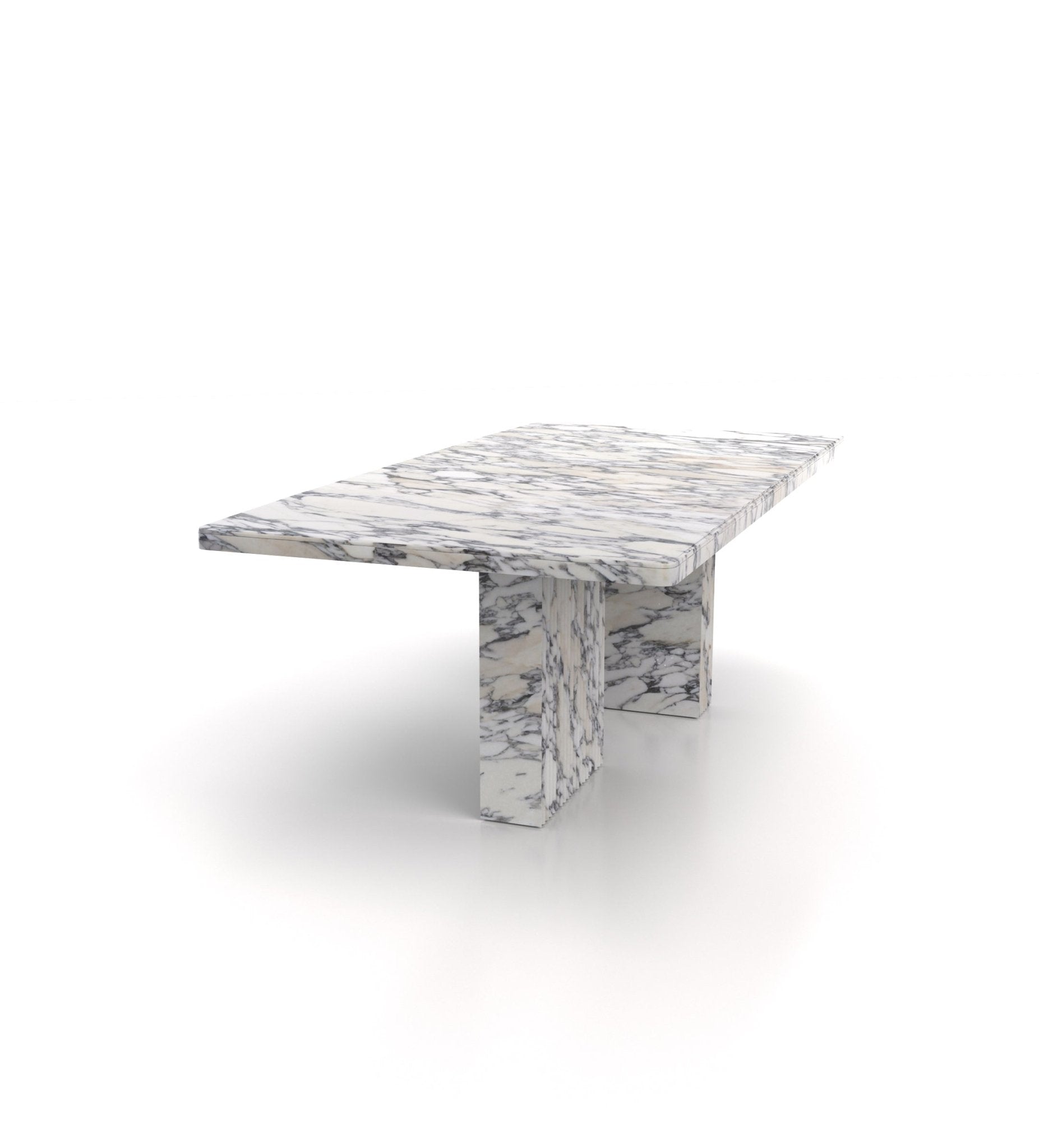 Grey Veined Marble Cassiopeia Table - Perspective View | Stonegems