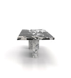 Black White Marble Cassiopeia Table - Front Square View | Stonegems