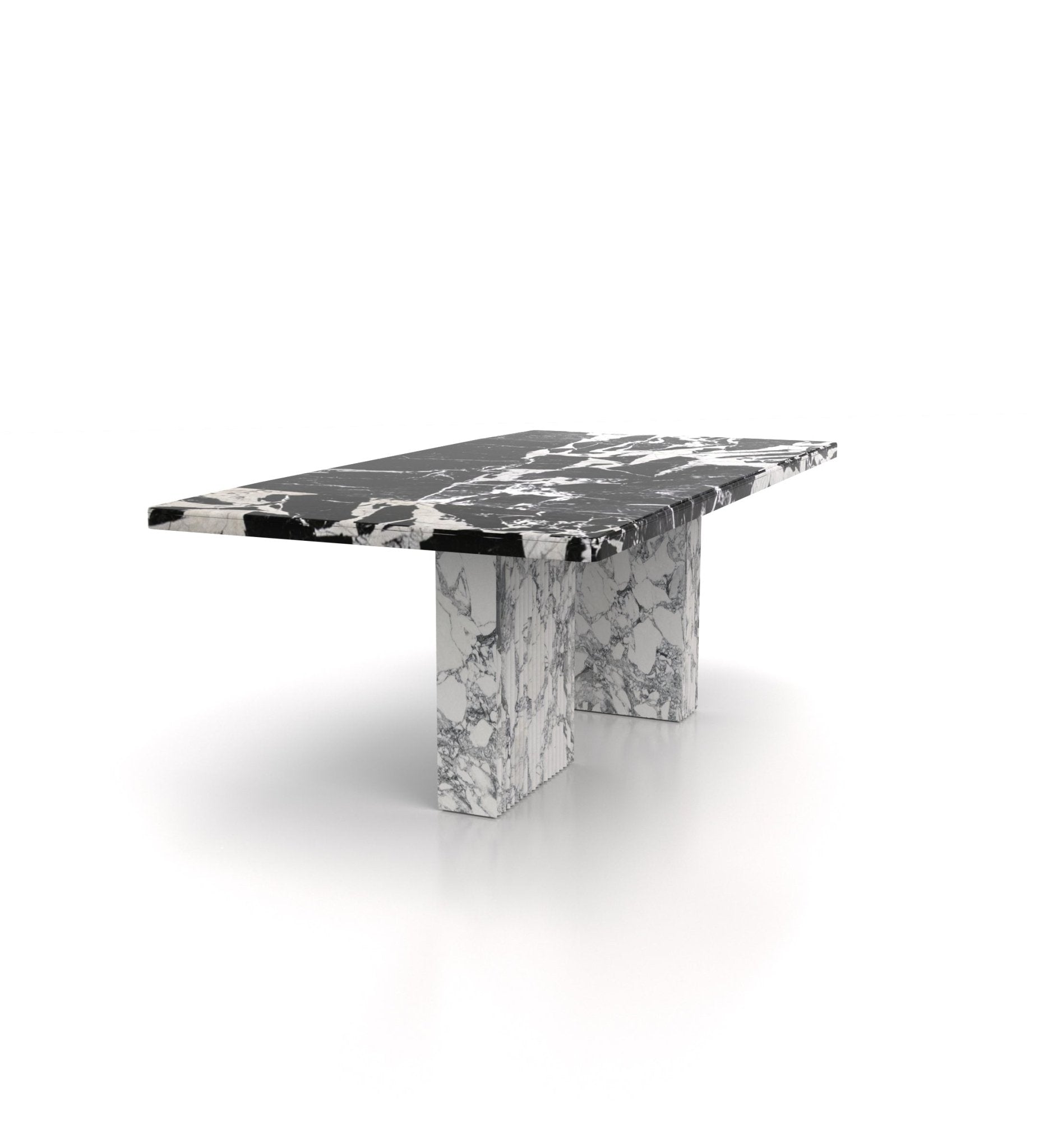 Mixed Marble Cassiopeia Rectangular Dining Table - Perspective View | Stonegems