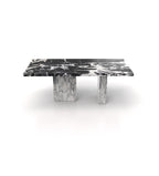 Black Veined Marble Cassiopeia Table - Front Profile | Stonegems
