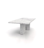 White Veined Marble Cassiopeia Table - Angled View | Stonegems