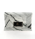 Panda White Marble Colossus Fireplace Surround - Front View | Stonegems