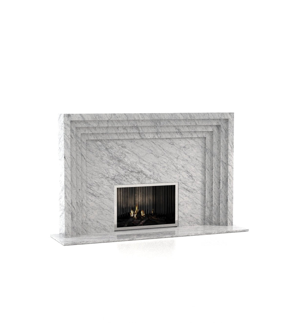 Bianco Carrara Marble Colossus Fireplace Surround - Front View | Stonegems