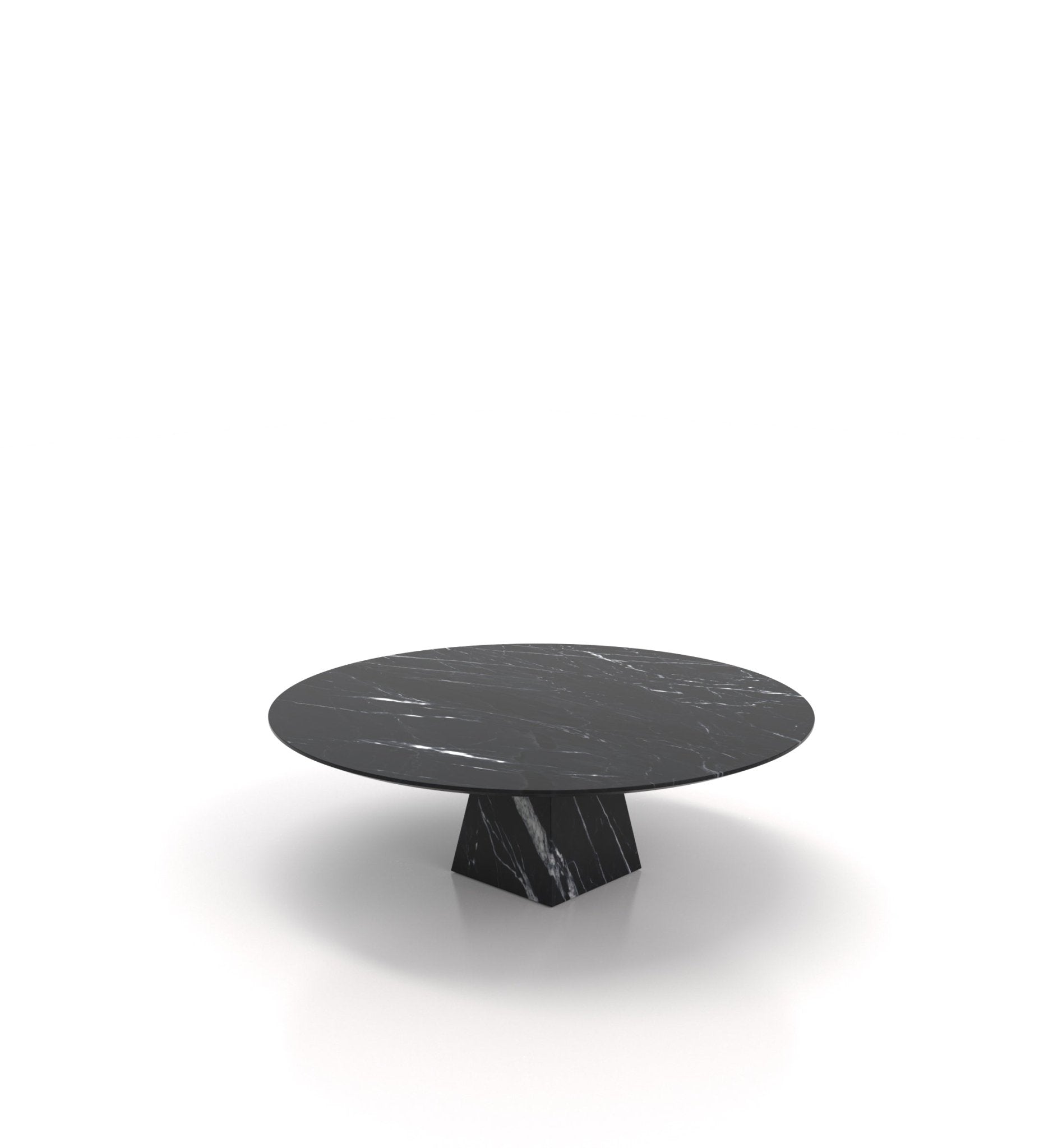 Round Top Marble Stone Pyramid Coffee Table
