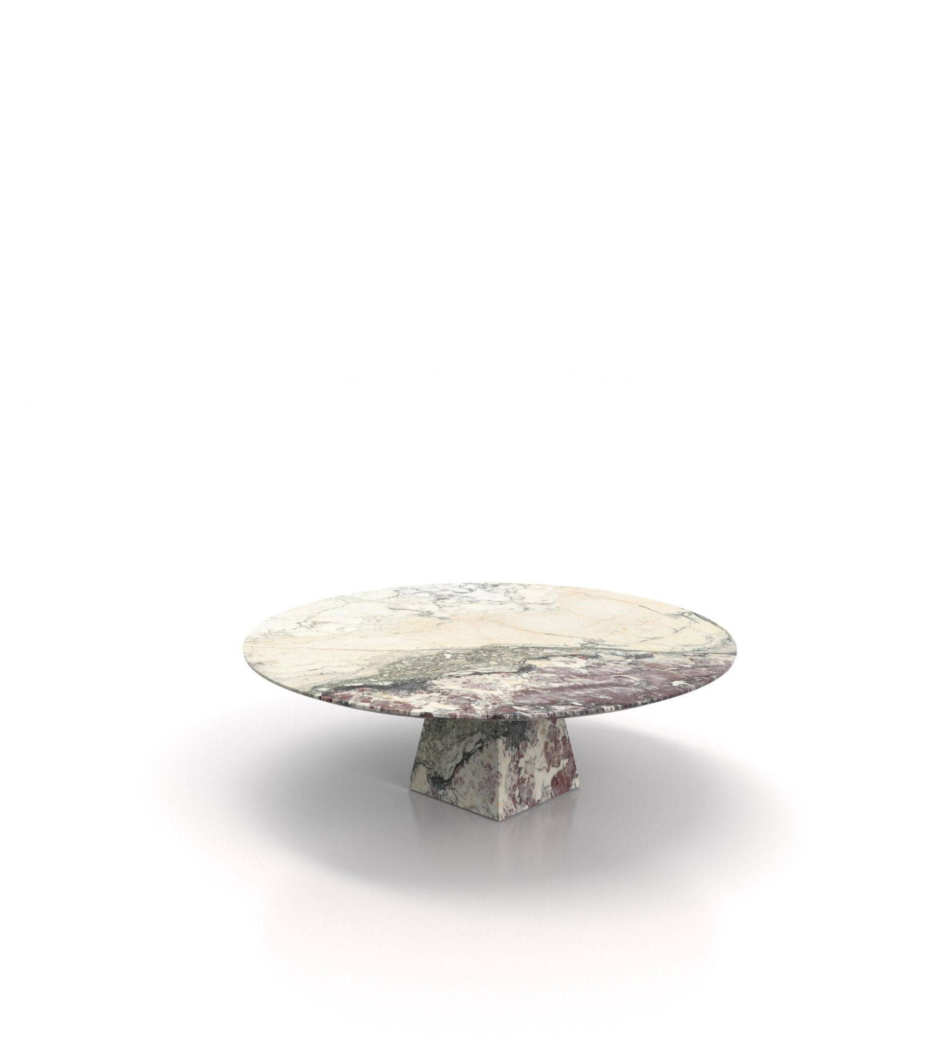 Round Top Marble Stone Pyramid Coffee Table