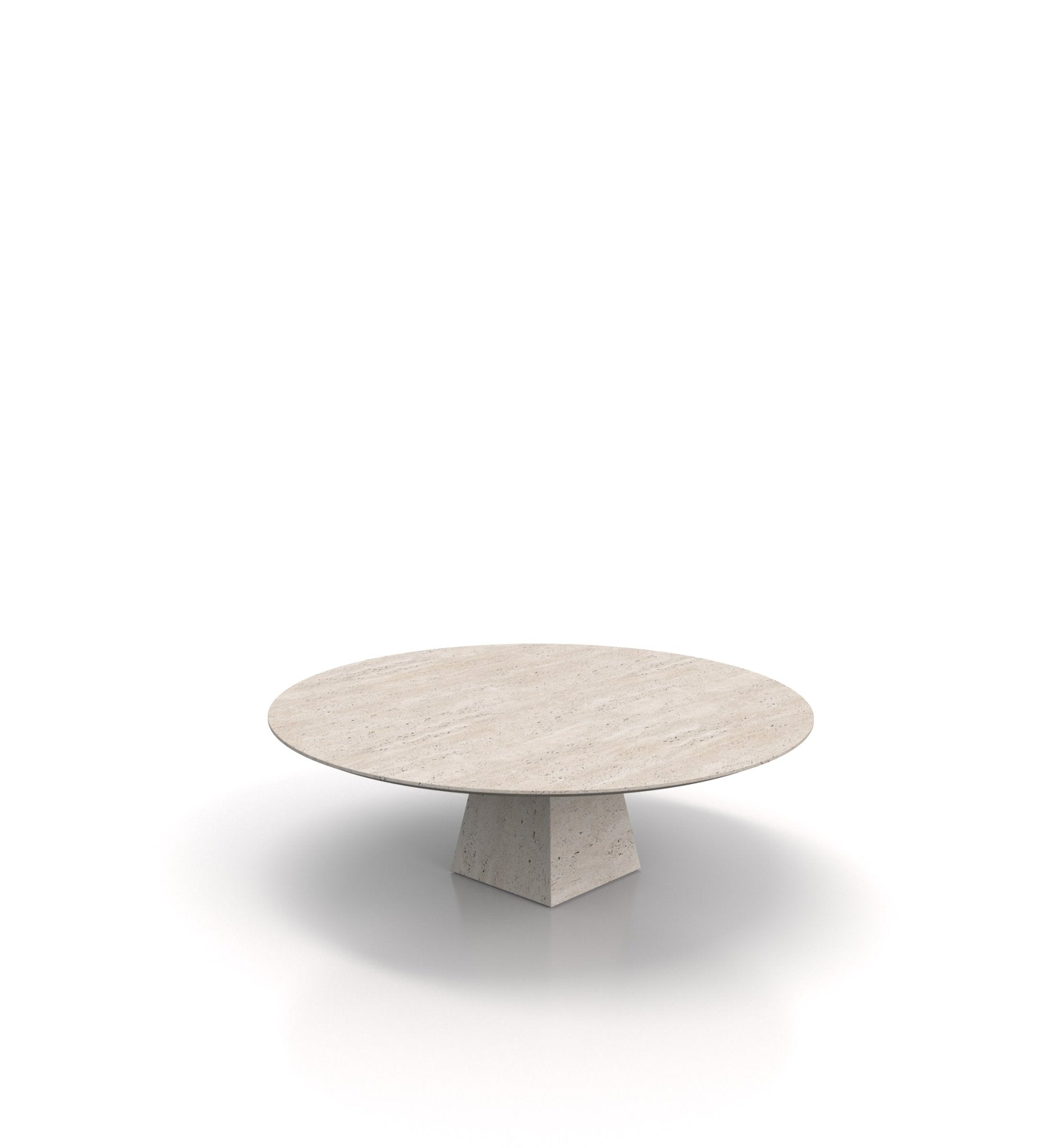 Round Top Marble Stone Pyramid Coffee Table