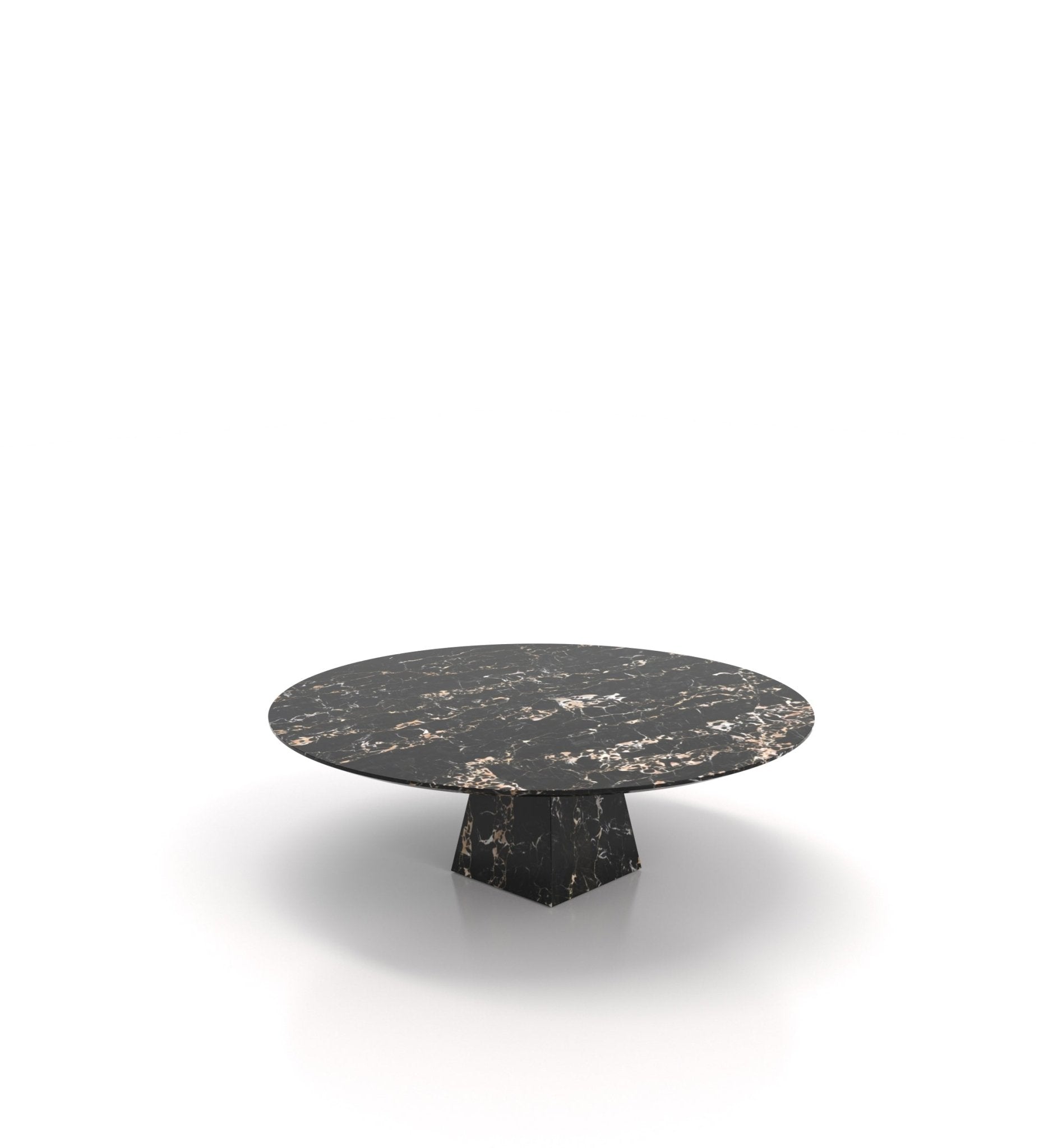 Round Top Marble Stone Pyramid Coffee Table