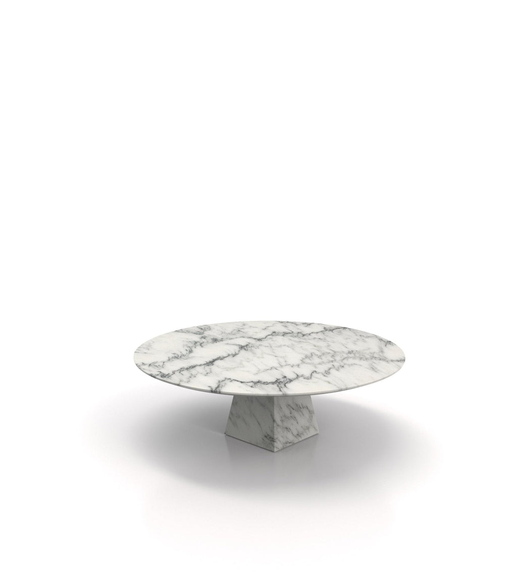 Arabescato White Marble Coffee Table - Side Profile | Stonegems