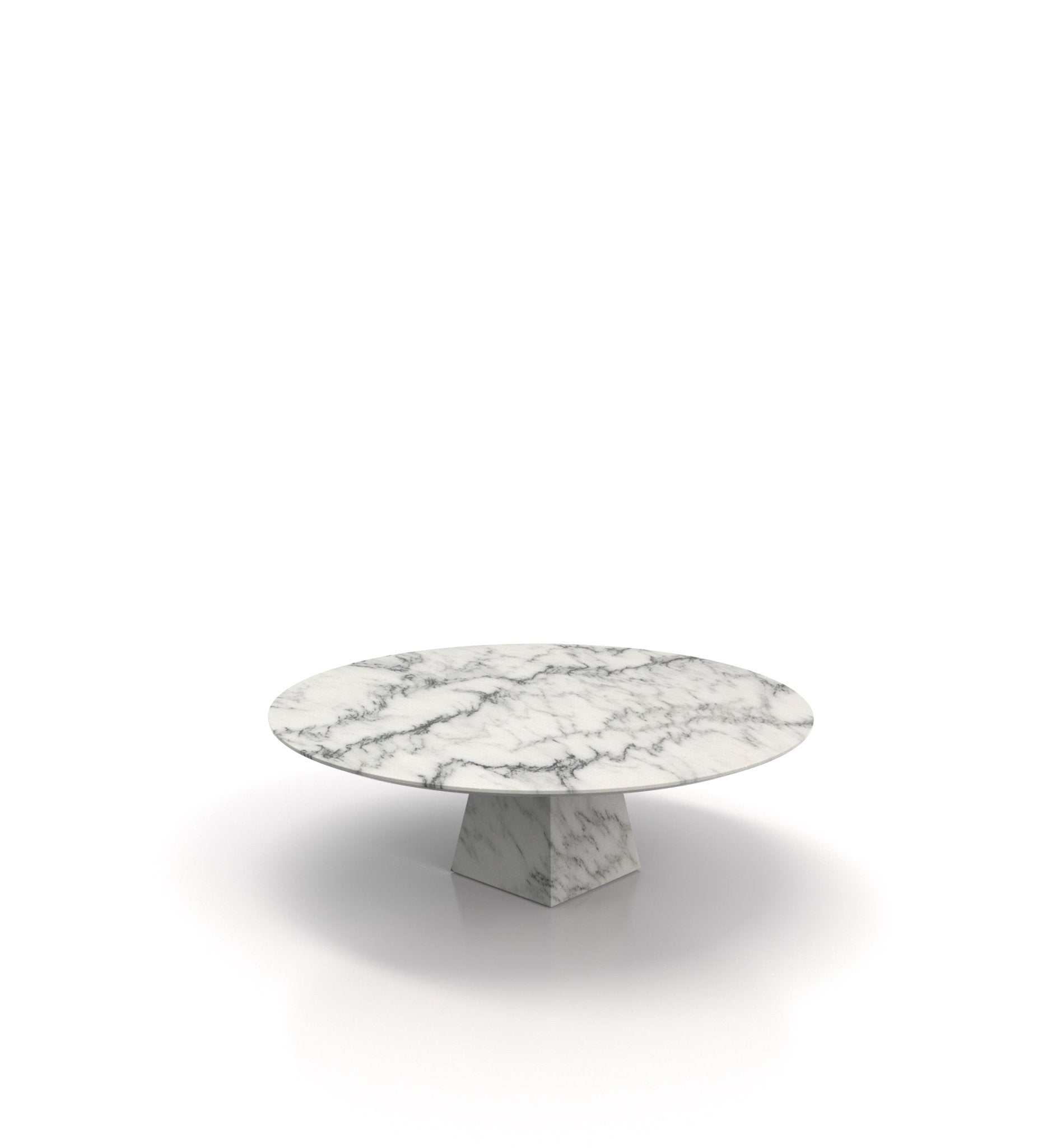 Arabescato White Marble Coffee Table - Side Profile | Stonegems