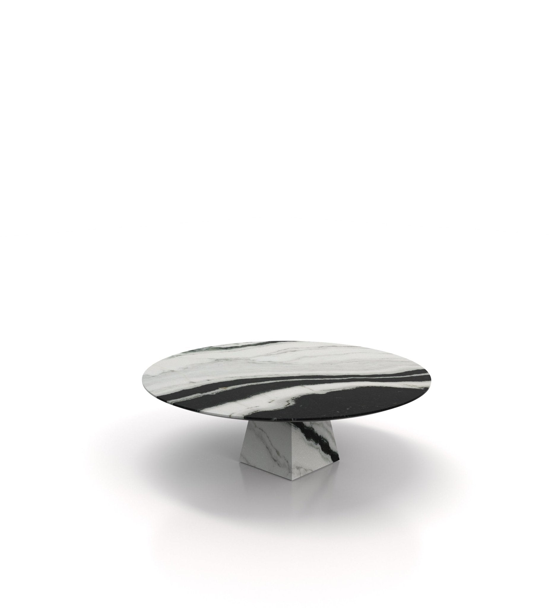 Round Top Marble Stone Pyramid Coffee Table