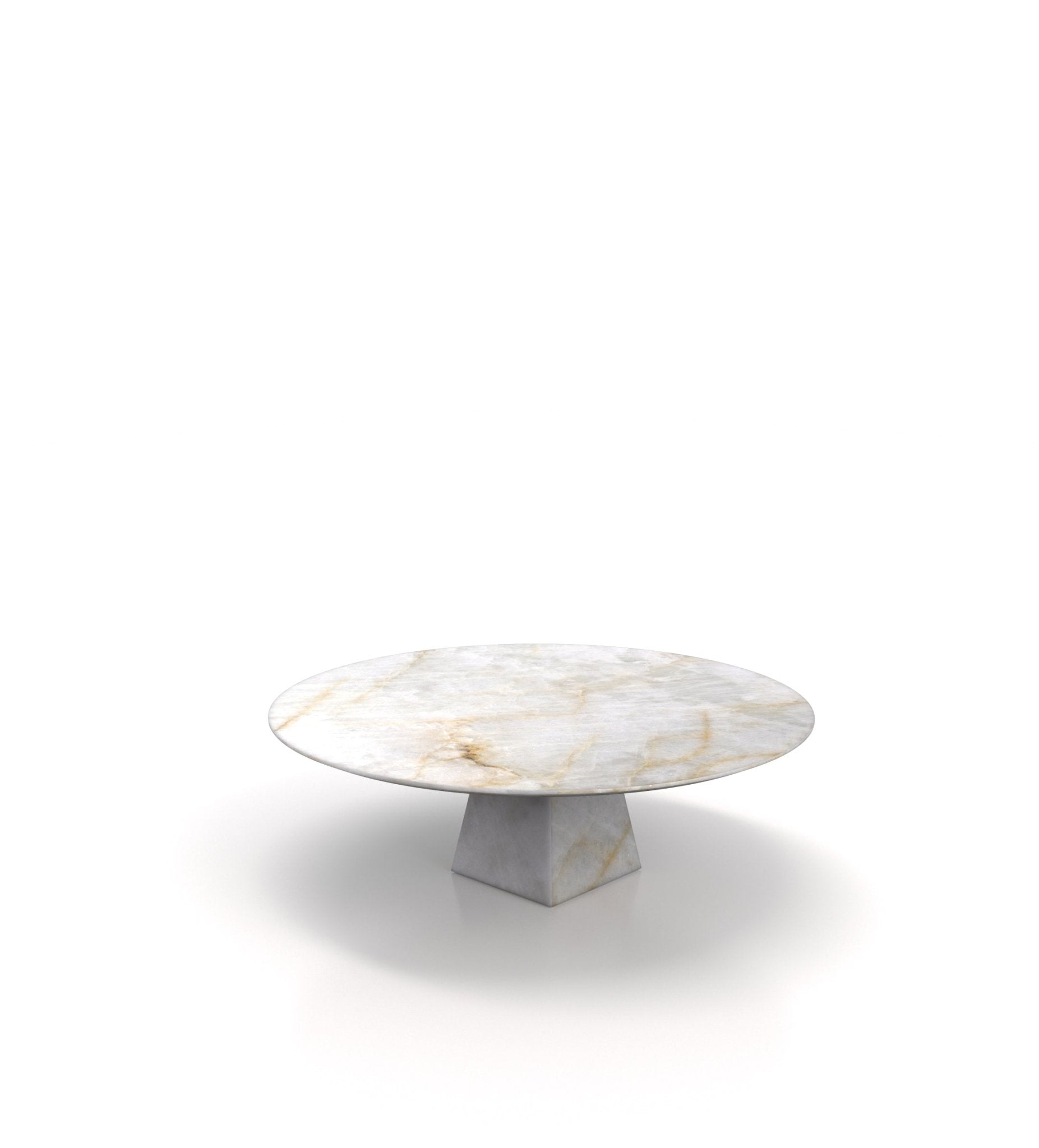 Cream Marble Copernicus Coffee Table - Side Angle | Stonegems
