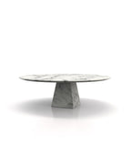 White Marble Round Coffee Table - Front Profile | Stonegems
