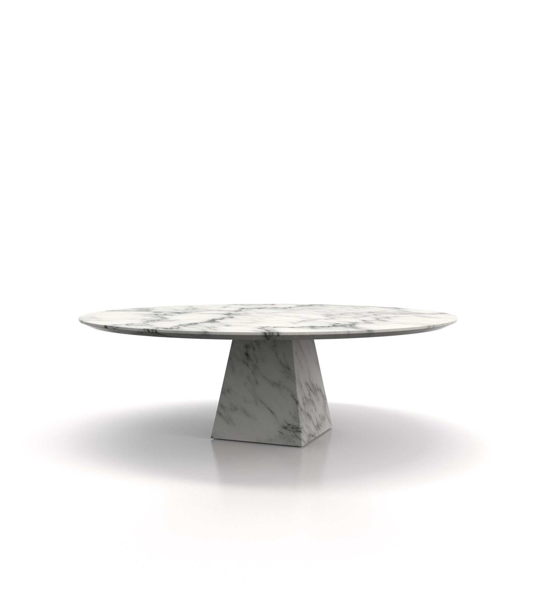 White Marble Round Coffee Table - Front Profile | Stonegems