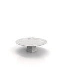 White Marble Copernicus Round Coffee Table - Three Quarter View | Stonegems