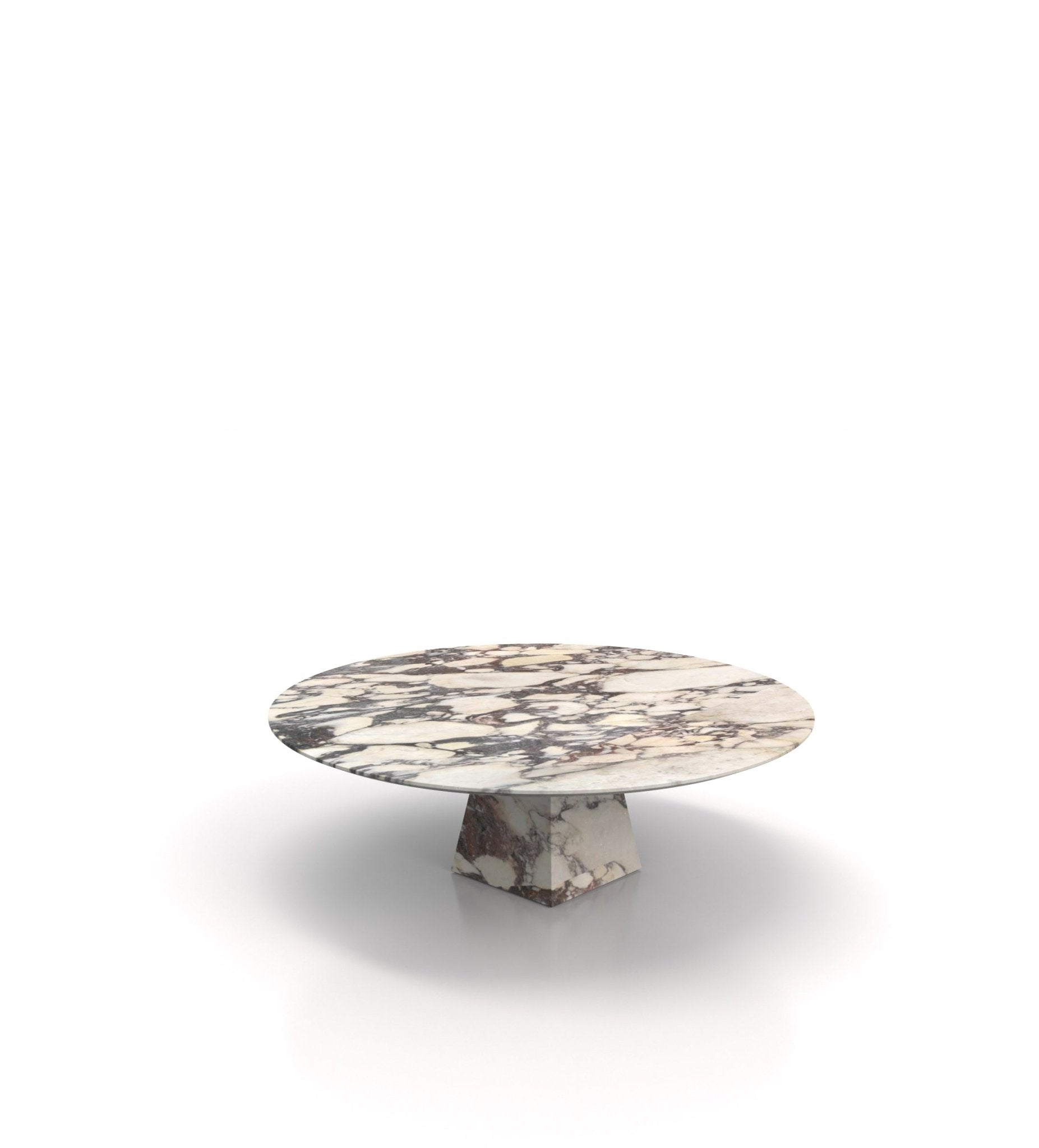 Multicolor Marble Round Coffee Table - Three Quarter View | Stonegems