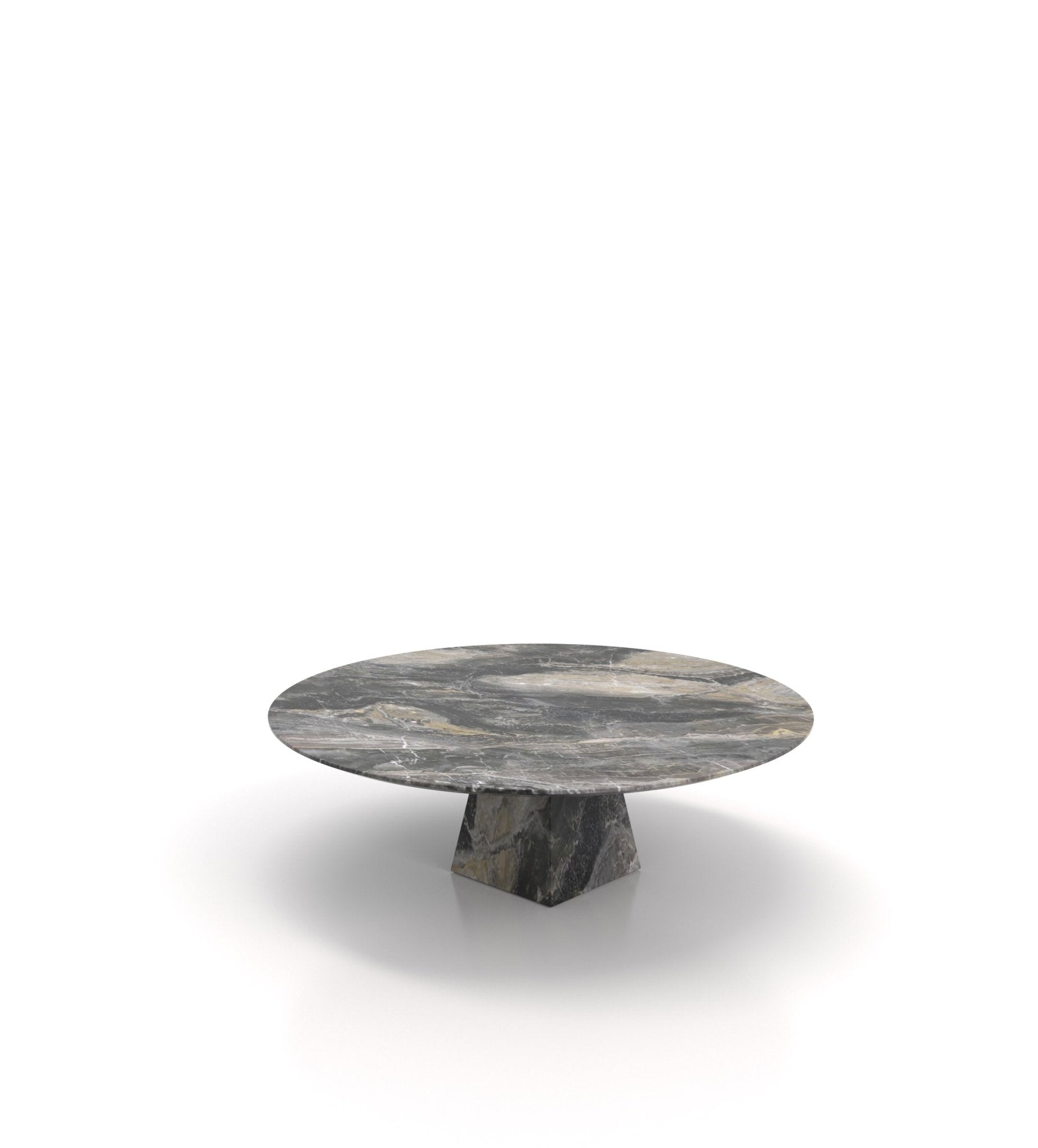 Round Top Marble Stone Pyramid Coffee Table