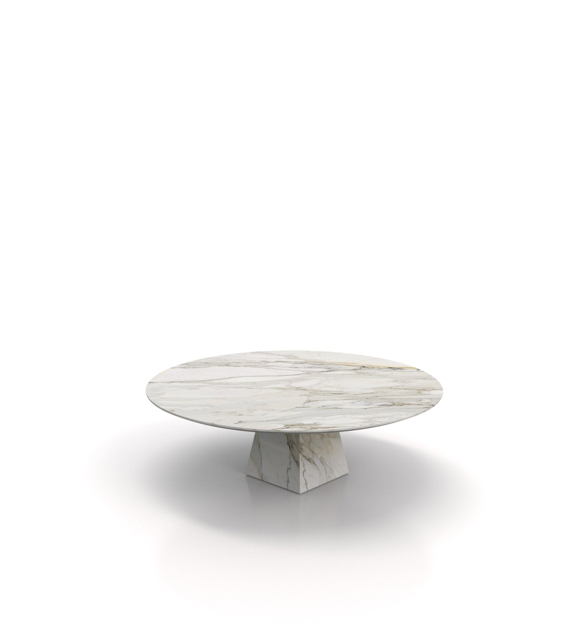 Round Top Marble Stone Pyramid Coffee Table