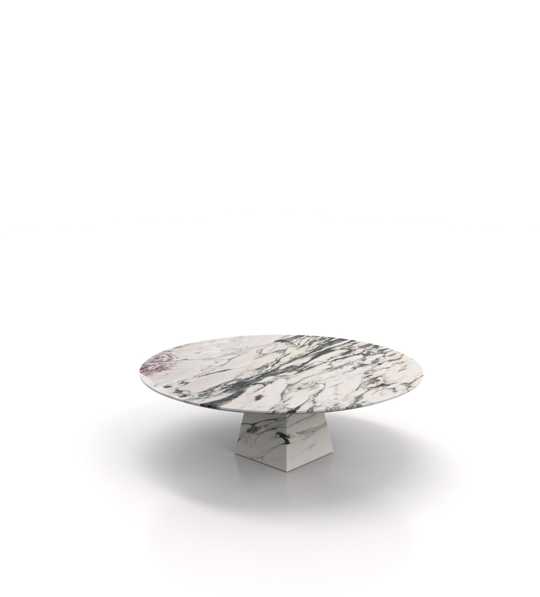 Round Top Marble Stone Pyramid Coffee Table