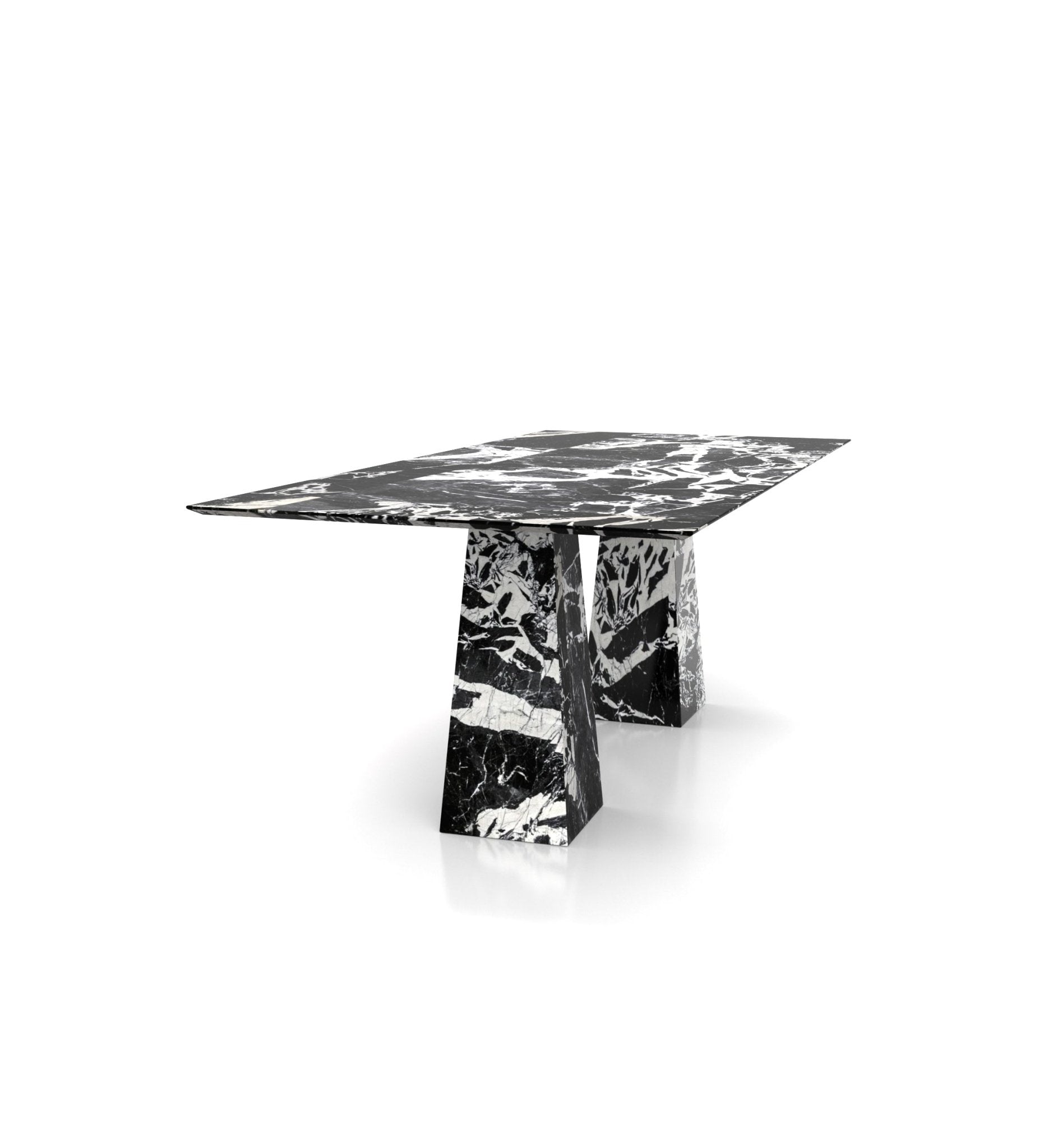 Black Marble Copernico Dining Table - Three Quarter View | Stonegems
