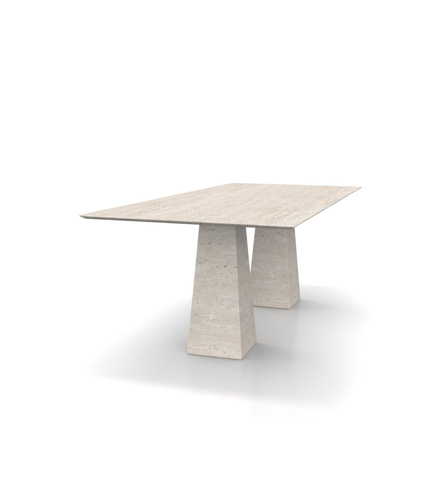 Beige Marble Copernico Dining Table - Front View | Stonegems