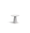 Bianco Carrara Marble Pyramid Base End Table - Front Angle View | Stonegems
