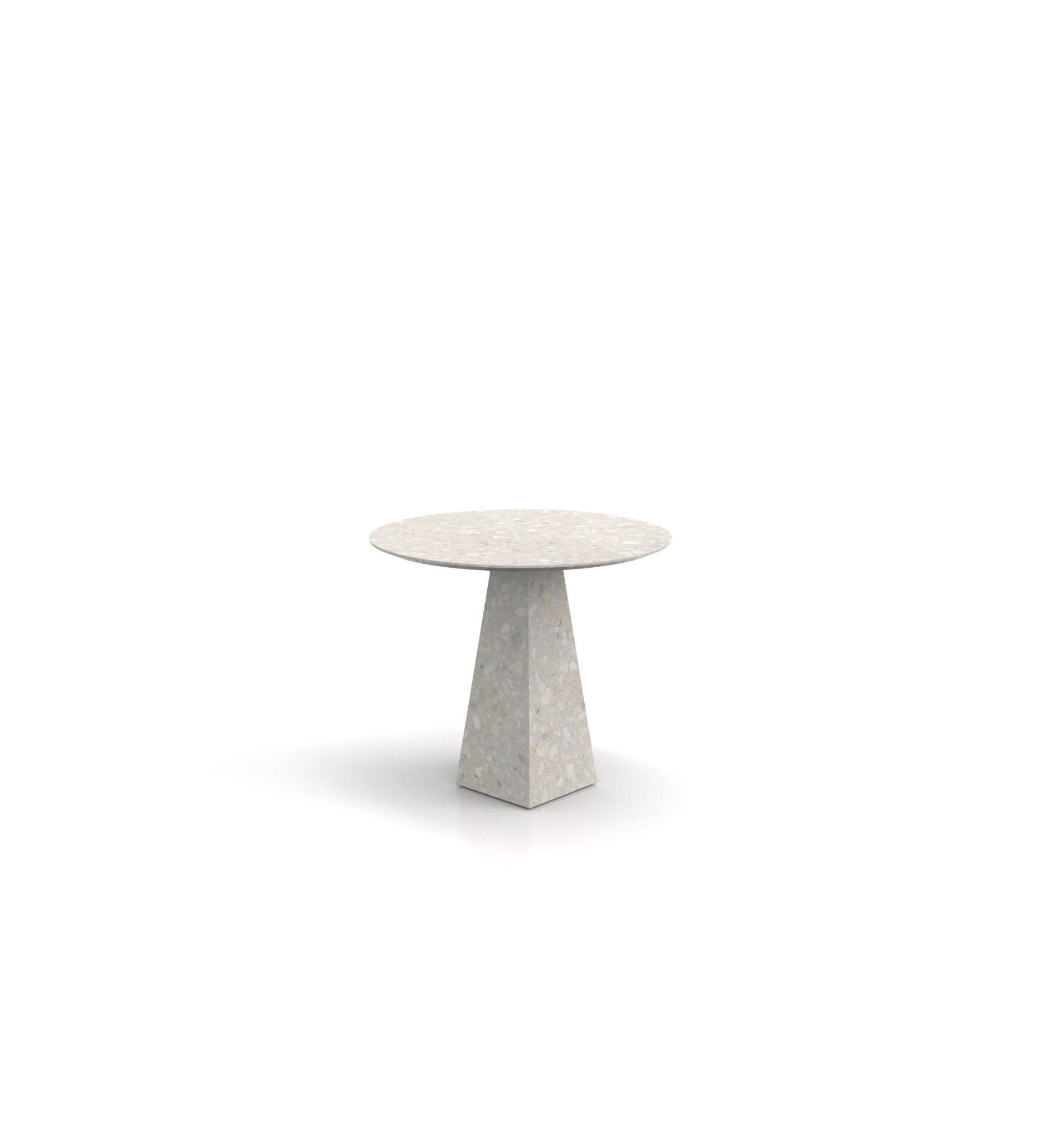Round Top Marble Stone Pyramid Modern Side End Table