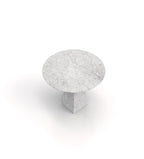 Bianco Carrara Marble Round Side Table - Angled Top View | Stonegems