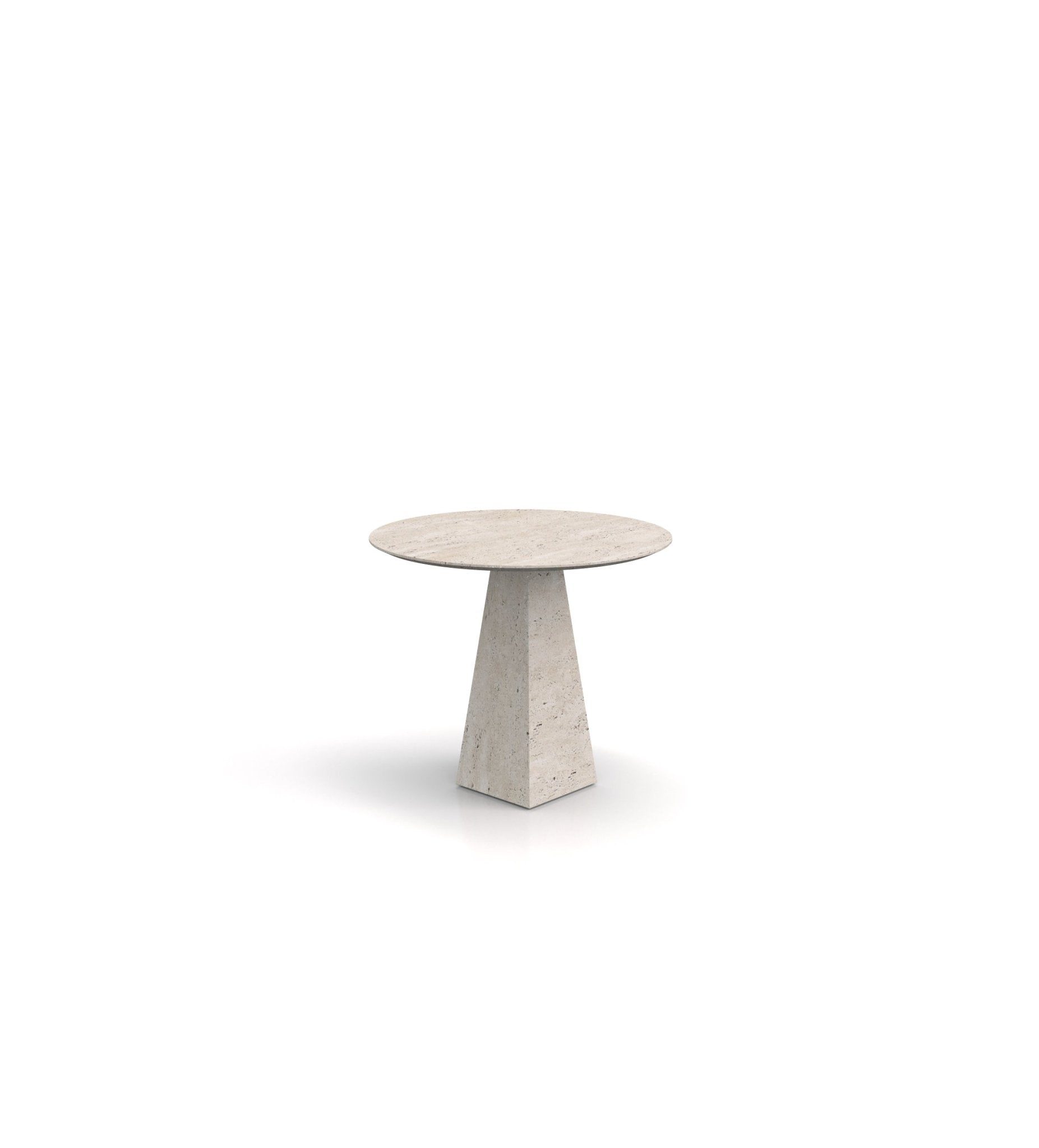 Round Top Marble Stone Pyramid Modern Side End Table