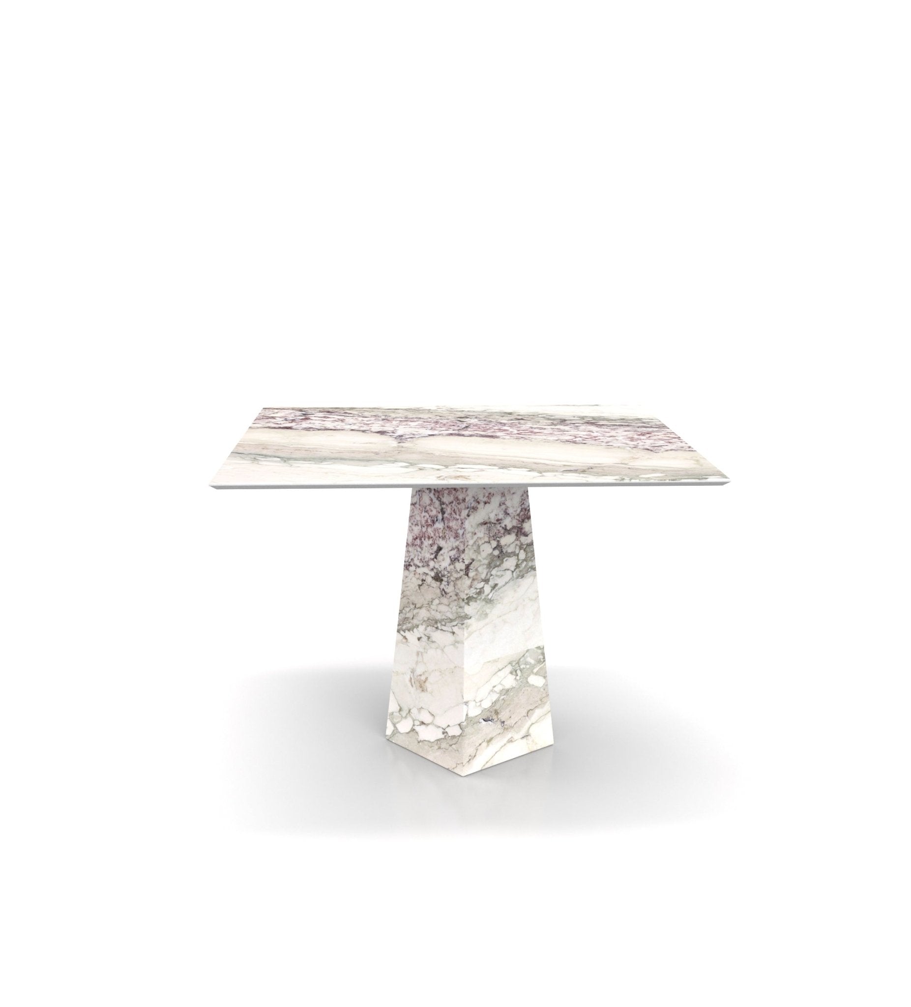 Breccia Capraia Marble Square Dining Table - Front Angle | Stonegems