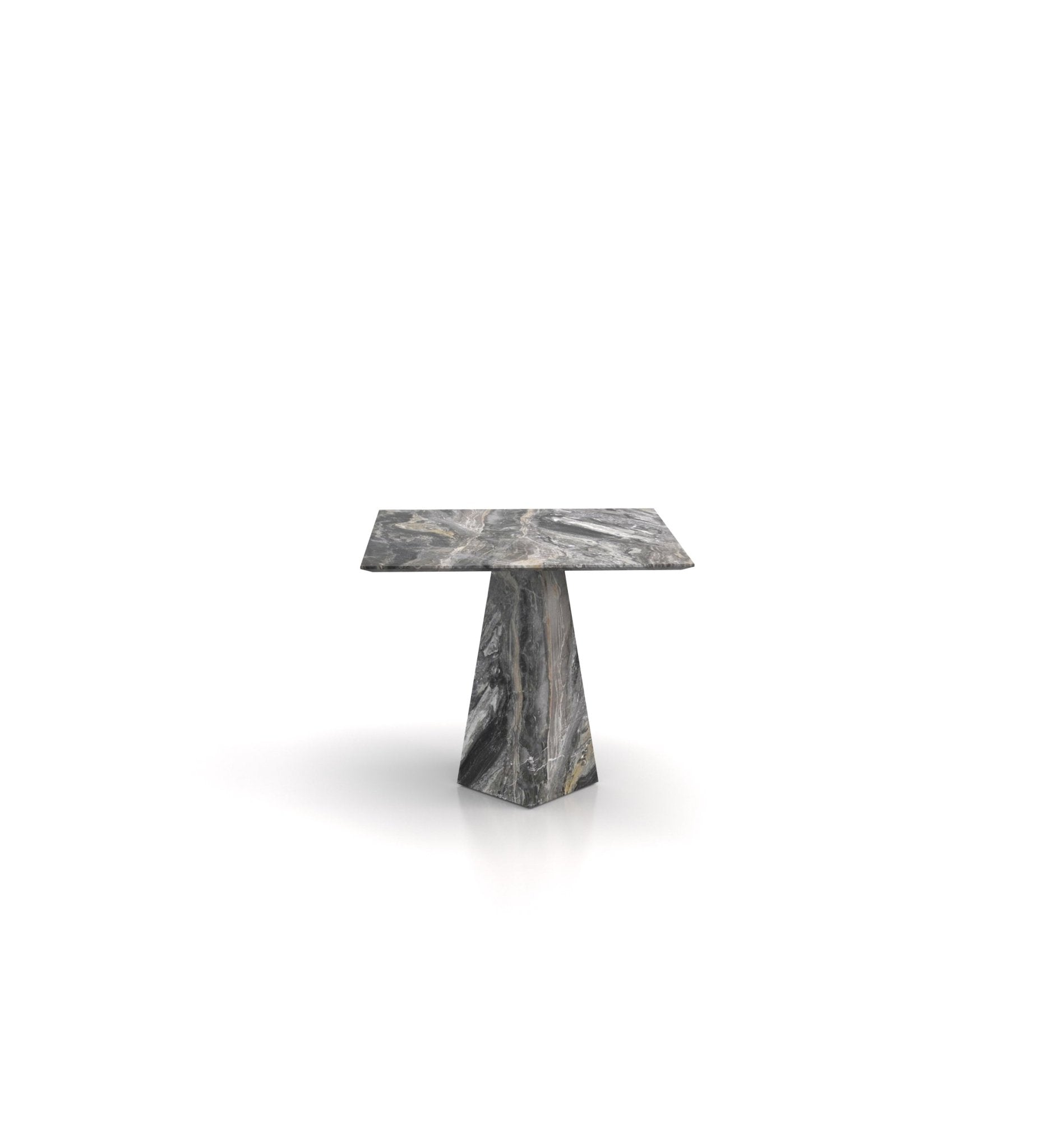 Square Top Marble Stone Pyramid Modern Side End Table