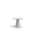Bianco Carrara Marble Square Pyramid End Table - Top Angle View | Stonegems
