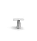 Bianco Carrara Marble Square Pyramid End Table - Top Angle View | Stonegems