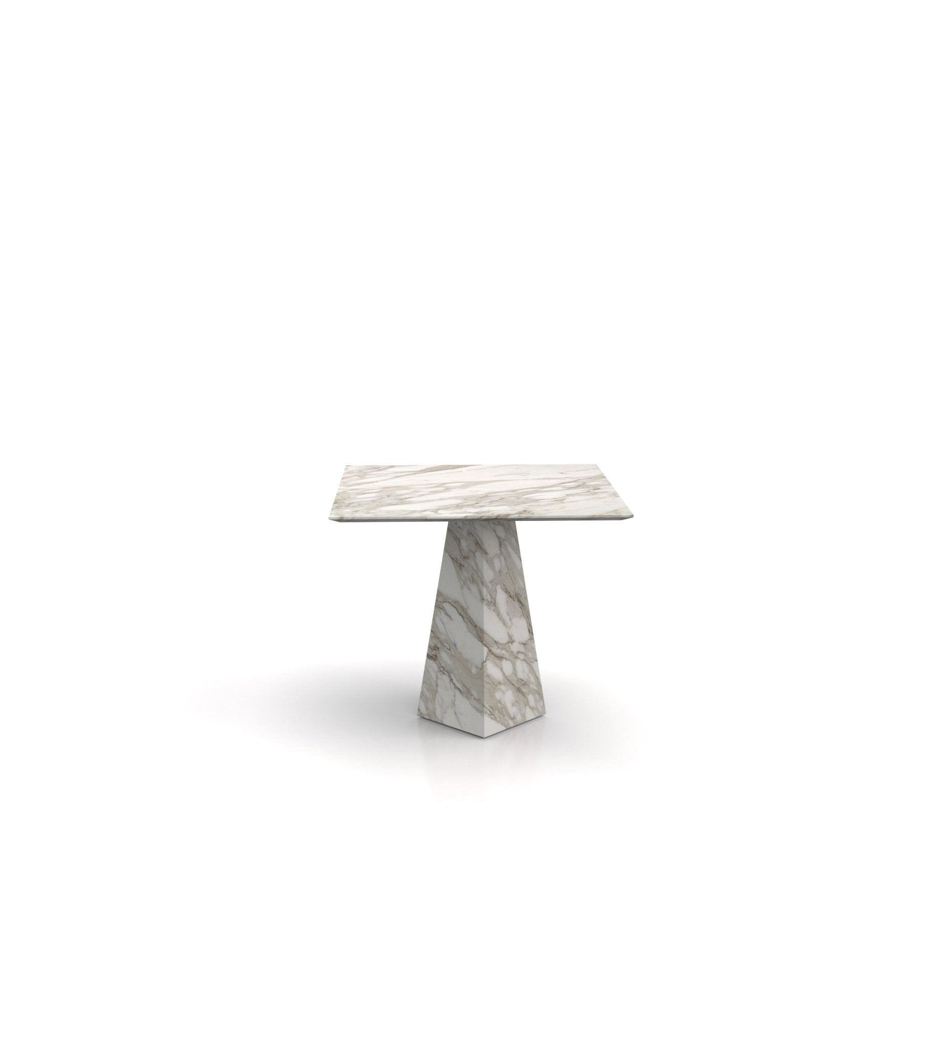 Green Veined Marble Square End Table - Side View | Stonegems