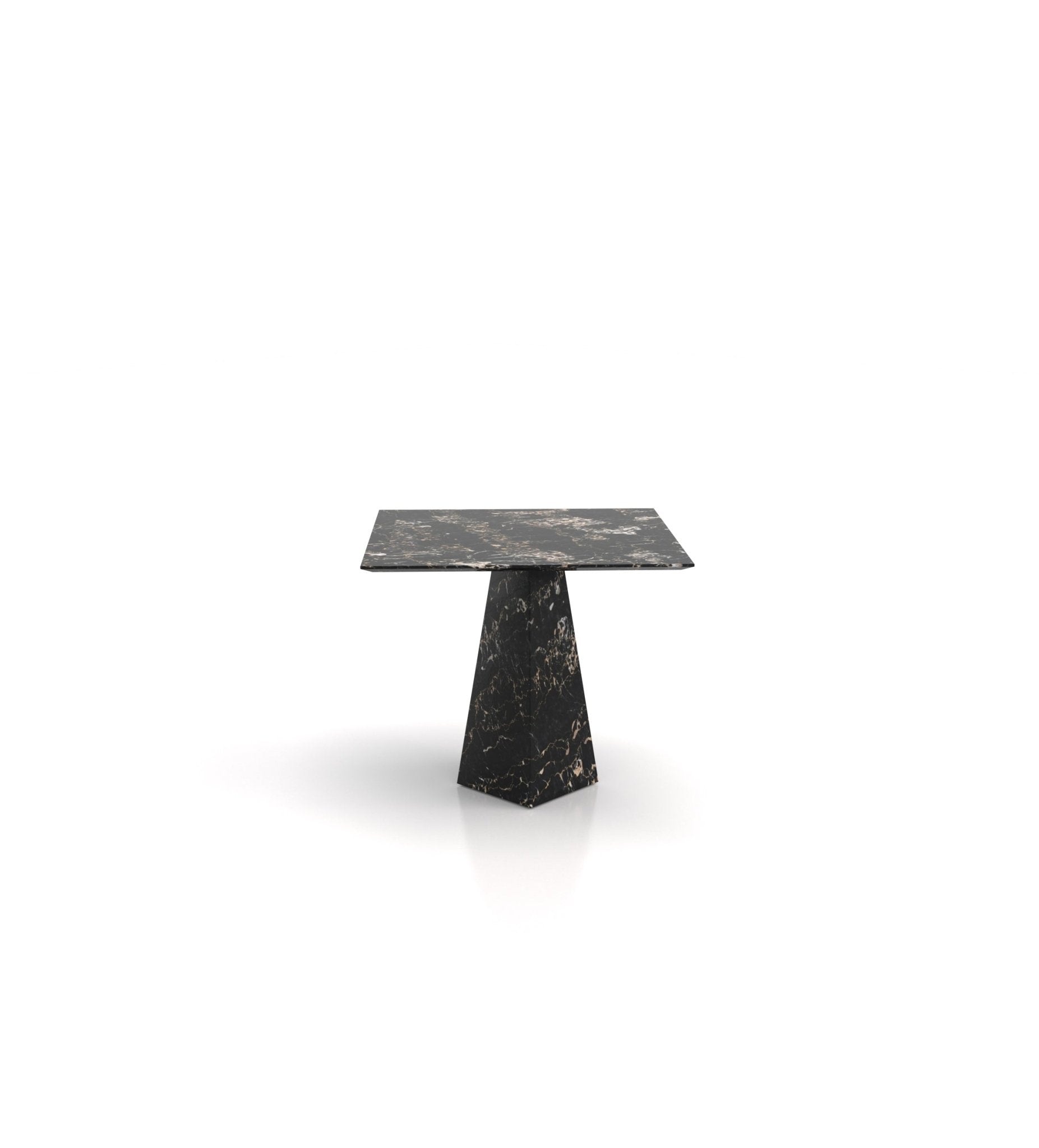 Square Top Marble Stone Pyramid Modern Side End Table