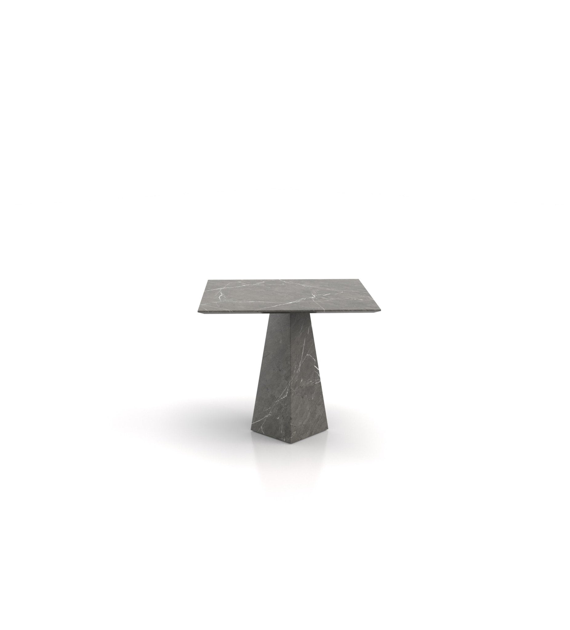 Dark Grey Marble Copernicus Square End Table - Front View | Stonegems