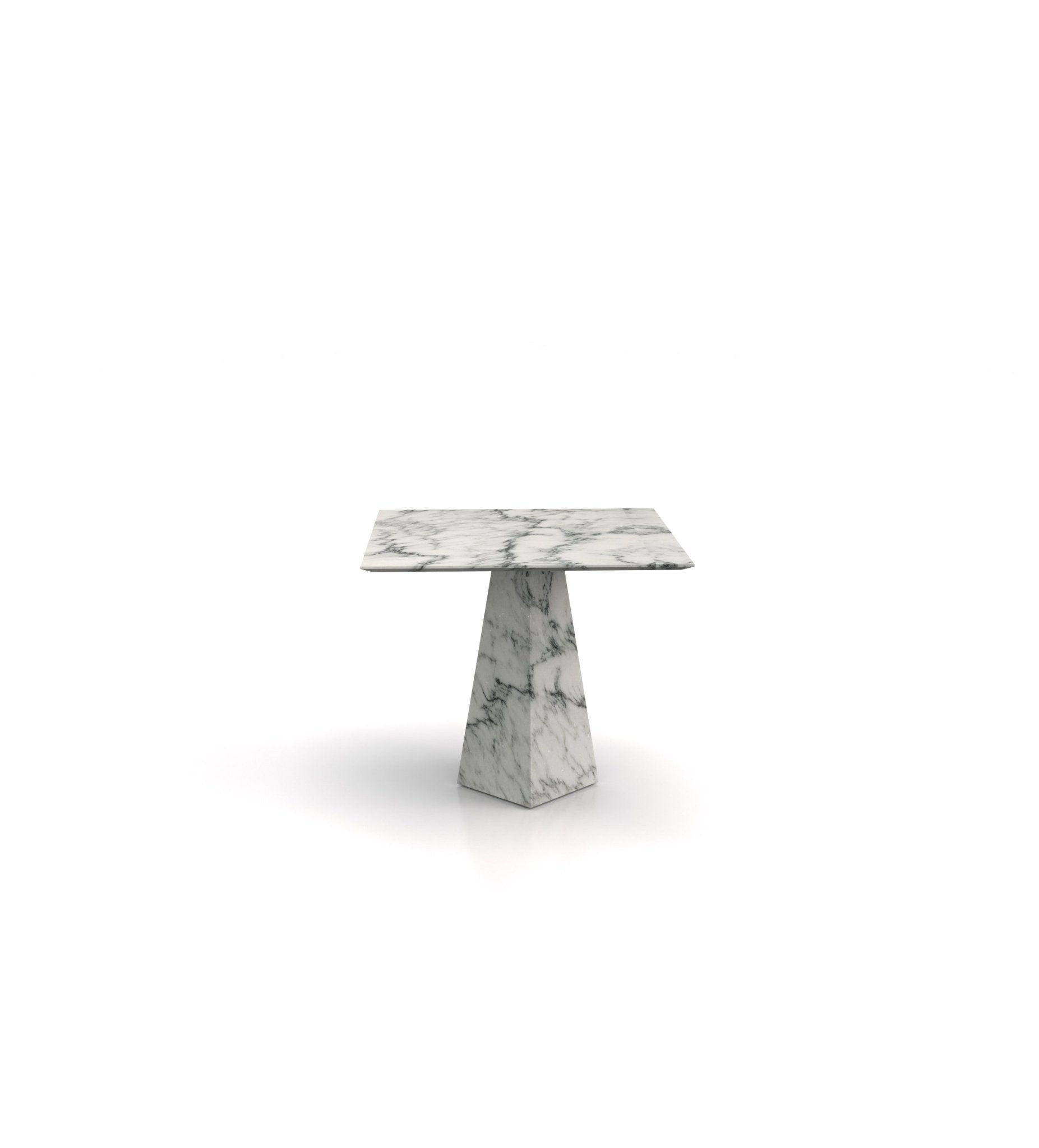 Square Top Marble Stone Pyramid Modern Side End Table
