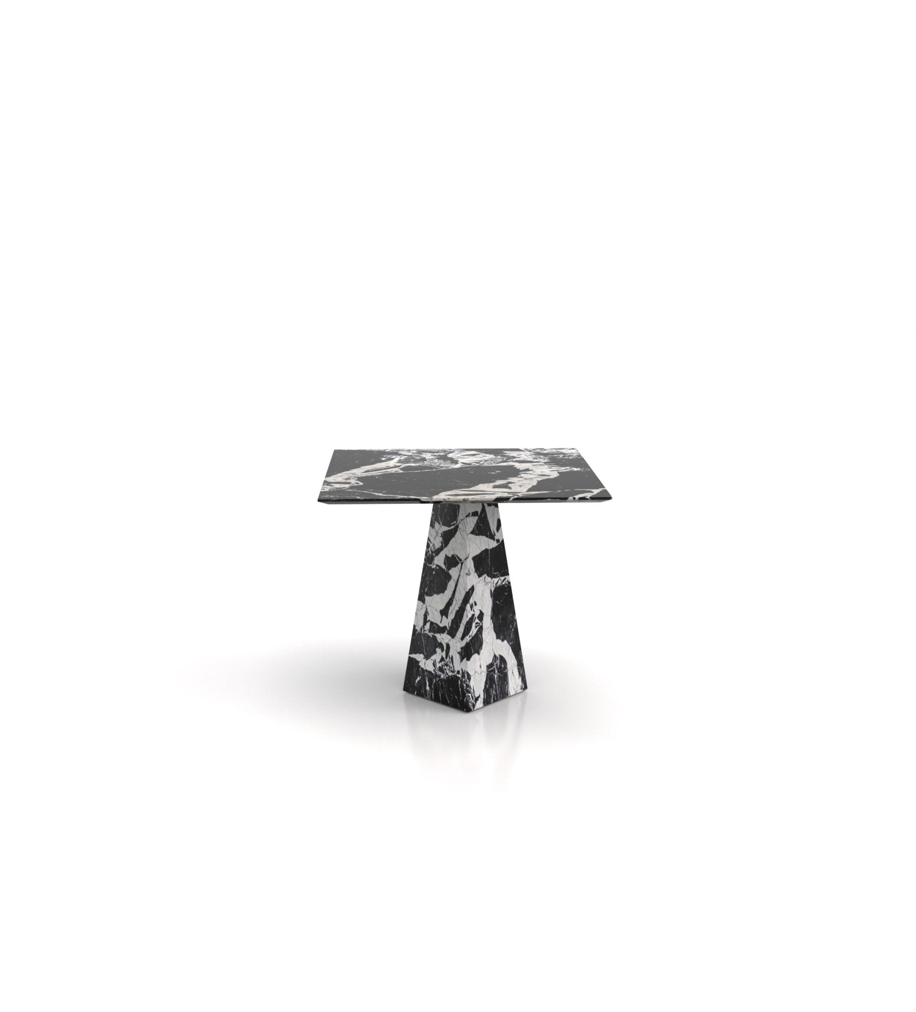 Square Top Marble Stone Pyramid Modern Side End Table